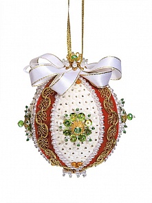 Шар новогодний из пайеток – Царский, красный (Волшебная мастерская, ШП-03)